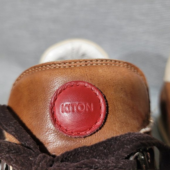 Mens Kiton calfskin trainers, size 8 - Picture 1 of 9
